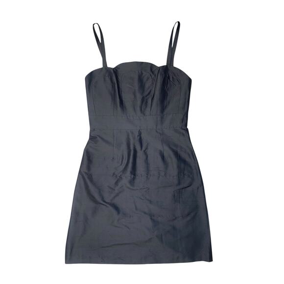 CK Bradley Dresses & Skirts - CK Bradley Dress Womens Size 10 NEW Black Mini Blue Silk Lined Scalloped Neck